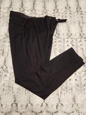 Calvin Klein Men’s Dress Pants Black Flat Front Straight Leg Slacks 30X32